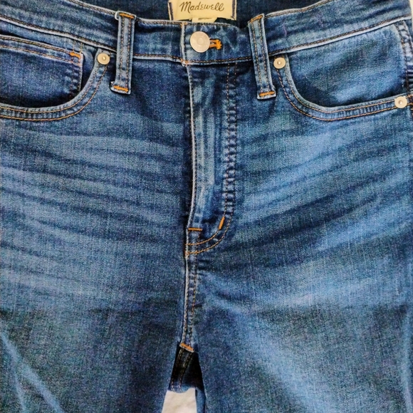 Madewell Blue Straight Leg 10" Highrise Jeans with Classic Indigo Tone - Picture 3 of 10